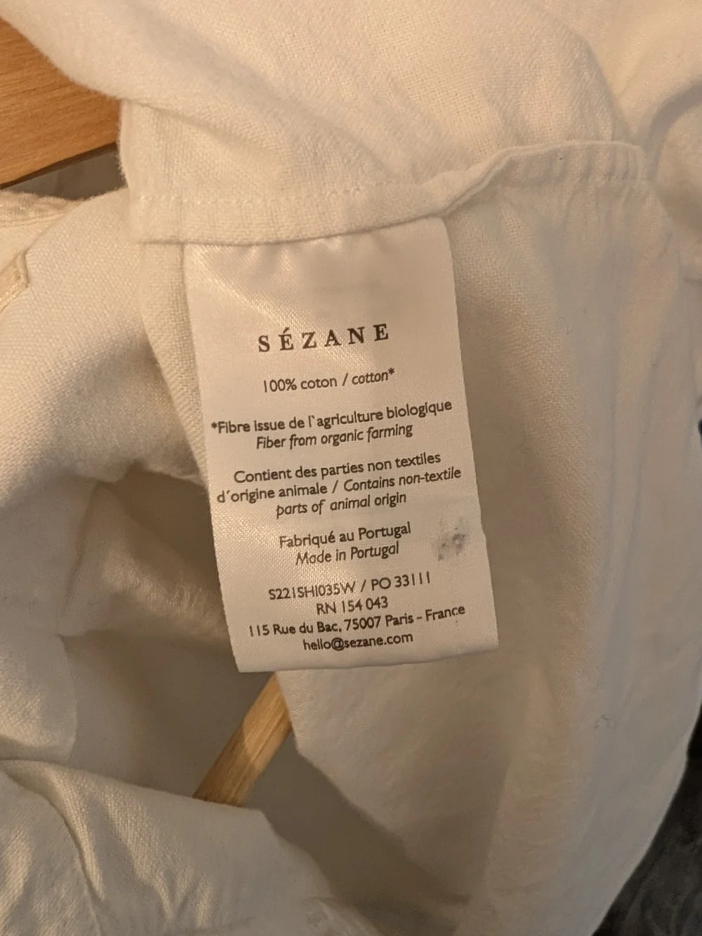 Sezane Tomboy Classic White Button-Down Shirt - Picture 8 of 12